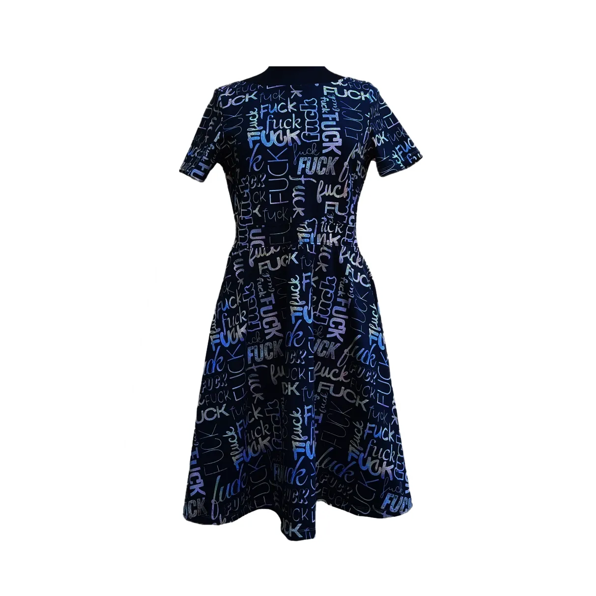 Fuck Kleid Rundhals sw