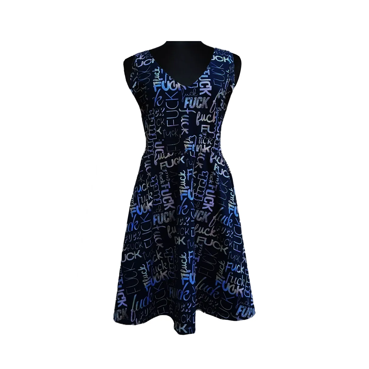 Fuck Kleid V-Ausschnitt sw