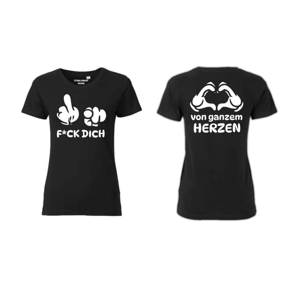 F*CK DICH von ganzem Herzen T-Shirt sw-ws
